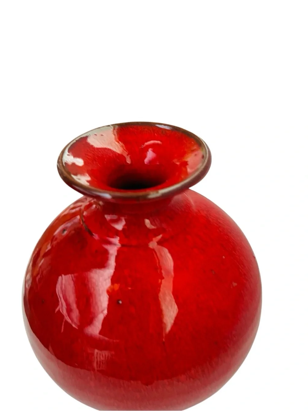Owen’s Pottery Original Red Ceramic Glazed  Accent Vase